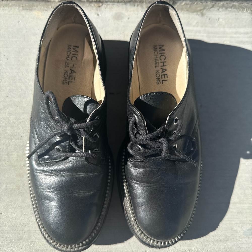 Michael Kors Black Leather Oxfords
